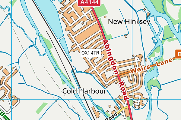 OX1 4TR map - OS VectorMap District (Ordnance Survey)