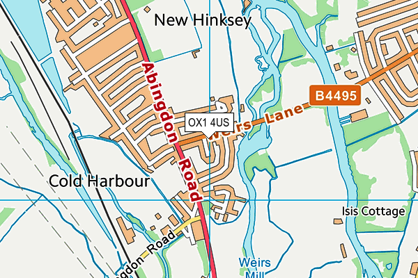 OX1 4US map - OS VectorMap District (Ordnance Survey)