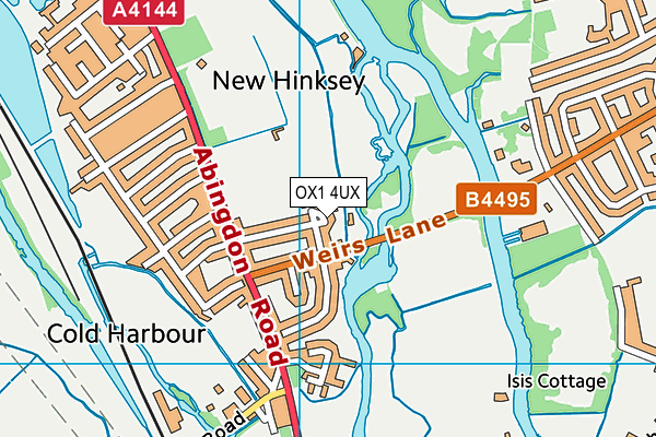 OX1 4UX map - OS VectorMap District (Ordnance Survey)