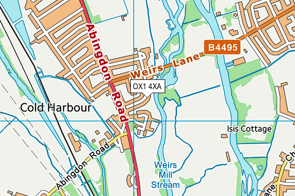 OX1 4XA map - OS VectorMap District (Ordnance Survey)