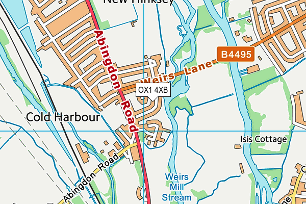 OX1 4XB map - OS VectorMap District (Ordnance Survey)