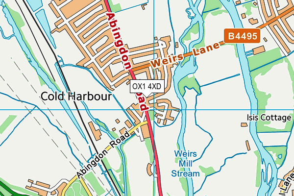 OX1 4XD map - OS VectorMap District (Ordnance Survey)