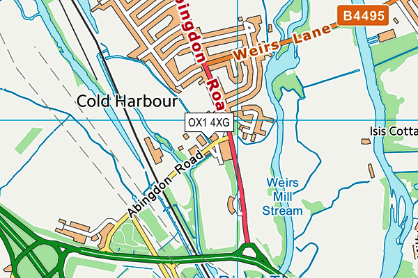 OX1 4XG map - OS VectorMap District (Ordnance Survey)