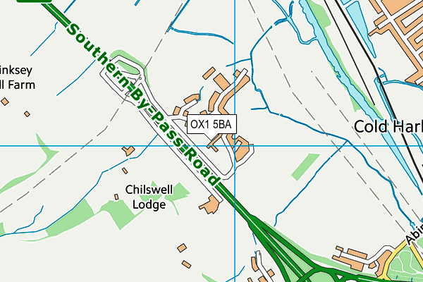 OX1 5BA map - OS VectorMap District (Ordnance Survey)