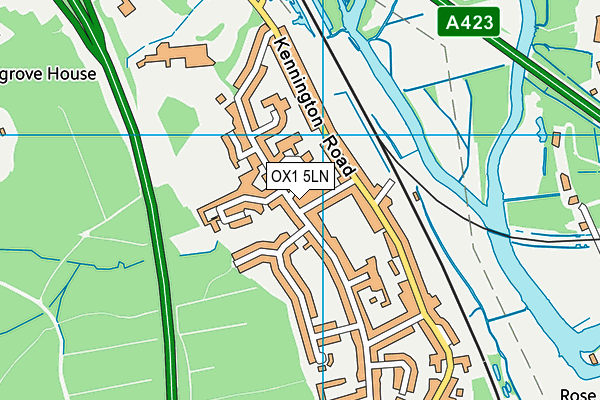 OX1 5LN map - OS VectorMap District (Ordnance Survey)