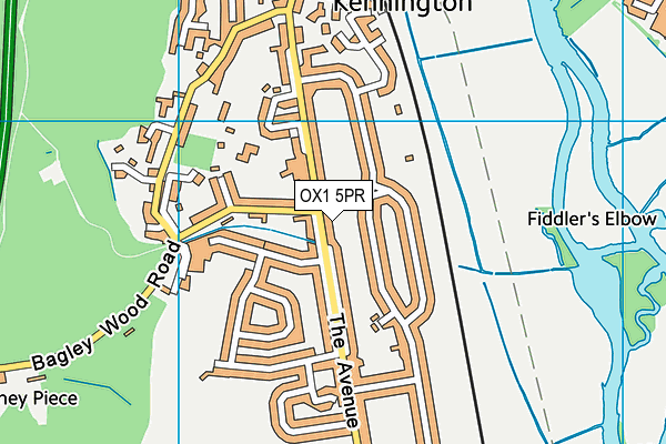 OX1 5PR map - OS VectorMap District (Ordnance Survey)