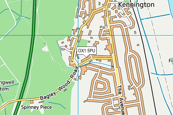 OX1 5PU map - OS VectorMap District (Ordnance Survey)