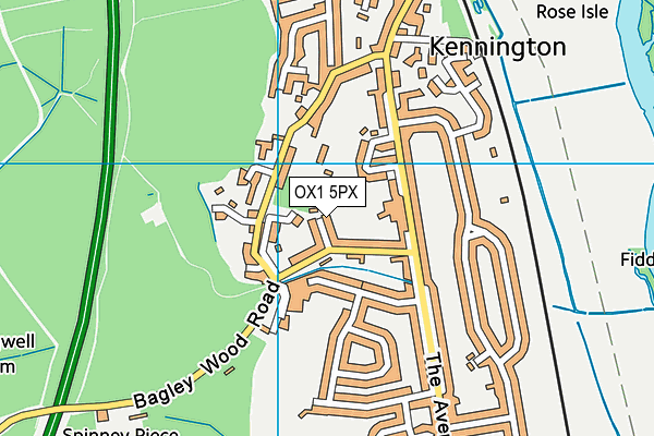 OX1 5PX map - OS VectorMap District (Ordnance Survey)