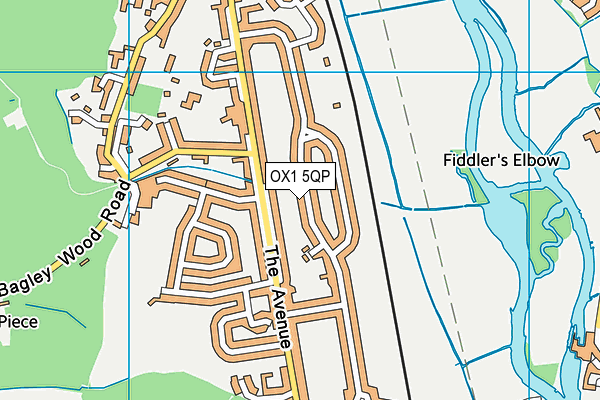 OX1 5QP map - OS VectorMap District (Ordnance Survey)