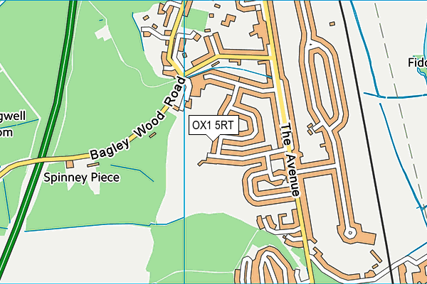 OX1 5RT map - OS VectorMap District (Ordnance Survey)