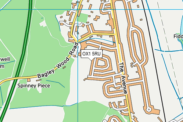 OX1 5RU map - OS VectorMap District (Ordnance Survey)