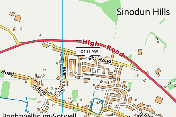 OX10 0AW map - OS VectorMap District (Ordnance Survey)