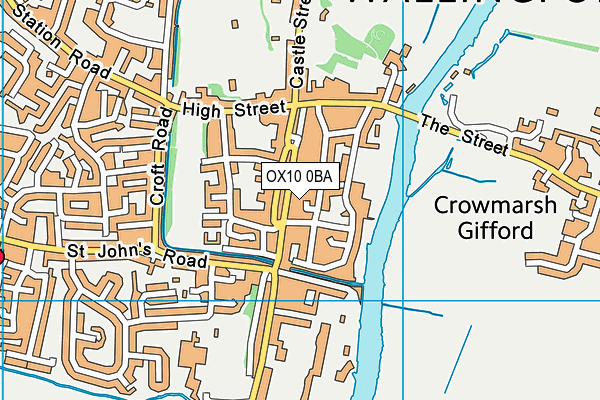 OX10 0BA map - OS VectorMap District (Ordnance Survey)