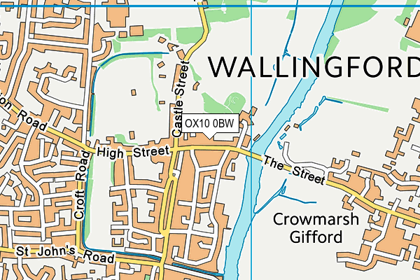 OX10 0BW map - OS VectorMap District (Ordnance Survey)