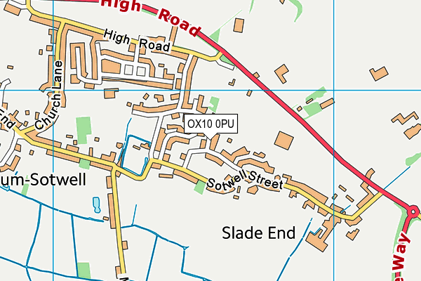 OX10 0PU map - OS VectorMap District (Ordnance Survey)