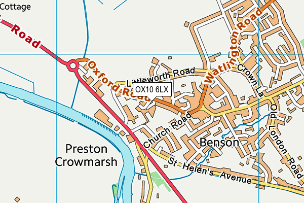 Benson Church of England Primary School map (OX10 6LX) - OS VectorMap District (Ordnance Survey)