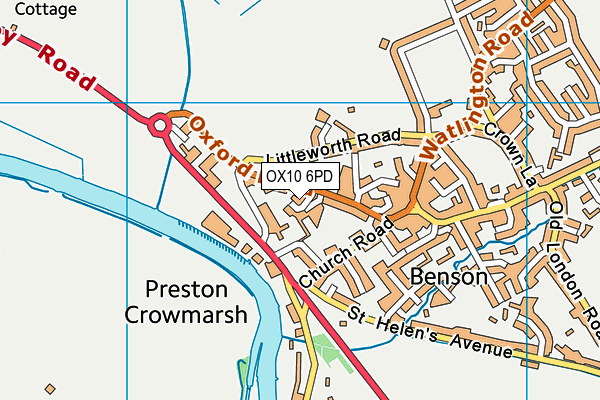 OX10 6PD map - OS VectorMap District (Ordnance Survey)