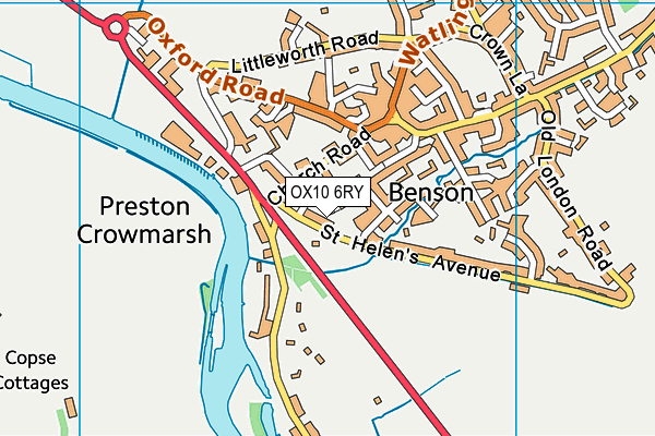 OX10 6RY map - OS VectorMap District (Ordnance Survey)