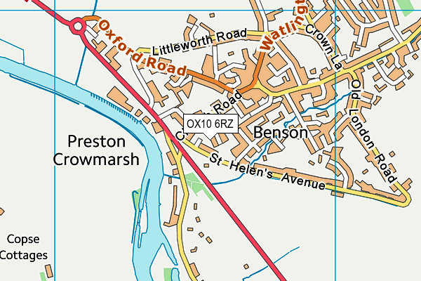 OX10 6RZ map - OS VectorMap District (Ordnance Survey)