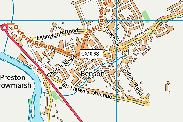 OX10 6ST map - OS VectorMap District (Ordnance Survey)