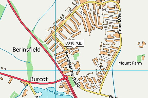 OX10 7QD map - OS VectorMap District (Ordnance Survey)