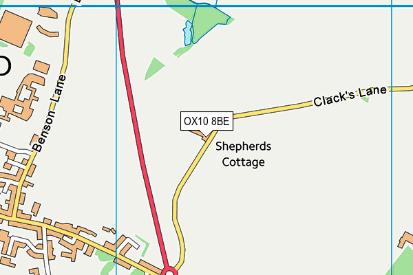 OX10 8BE map - OS VectorMap District (Ordnance Survey)