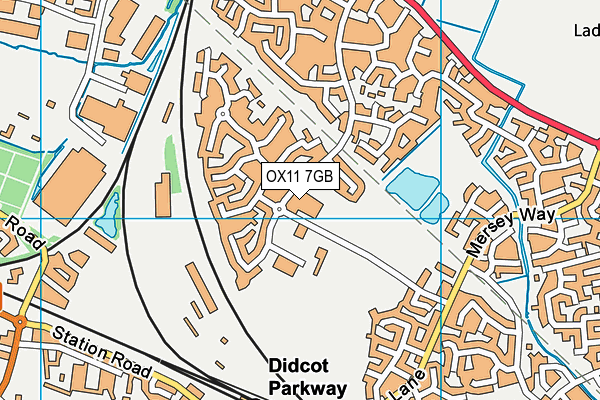 OX11 7GB map - OS VectorMap District (Ordnance Survey)