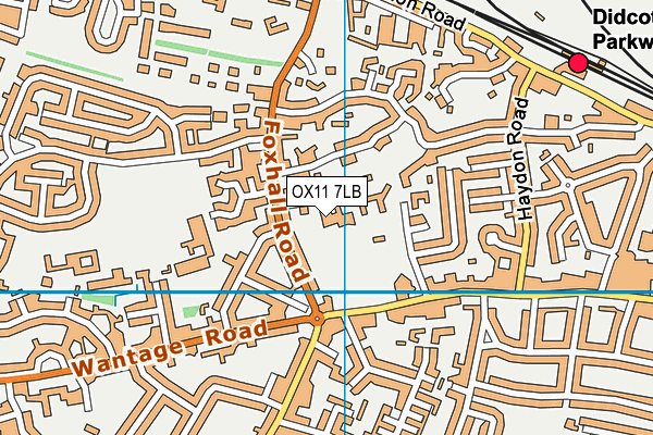 Manor Primary School map (OX11 7LB) - OS VectorMap District (Ordnance Survey)