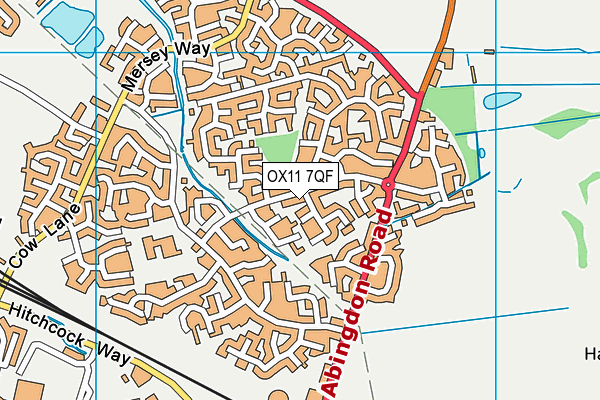 OX11 7QF map - OS VectorMap District (Ordnance Survey)