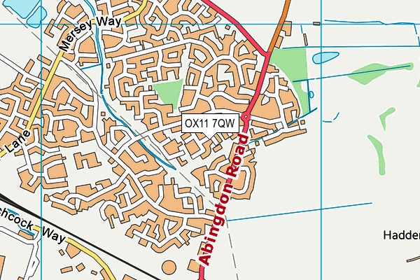 OX11 7QW map - OS VectorMap District (Ordnance Survey)