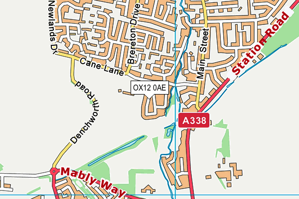 OX12 0AE map - OS VectorMap District (Ordnance Survey)