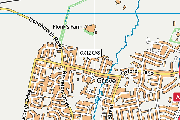 OX12 0AS map - OS VectorMap District (Ordnance Survey)