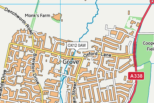 OX12 0AW map - OS VectorMap District (Ordnance Survey)