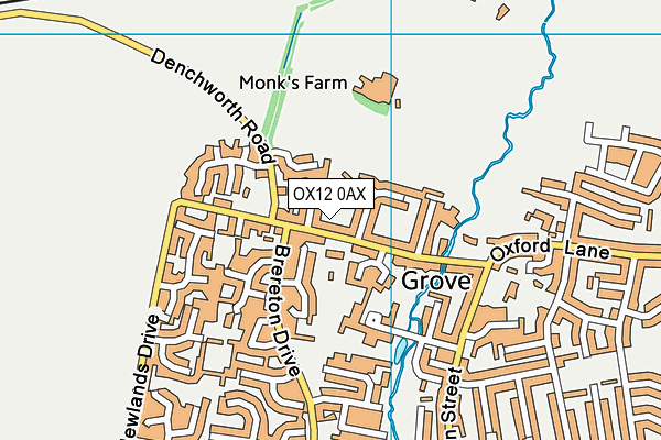 OX12 0AX map - OS VectorMap District (Ordnance Survey)