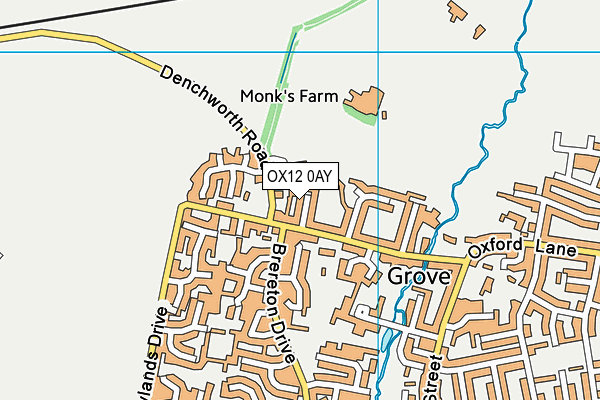 OX12 0AY map - OS VectorMap District (Ordnance Survey)