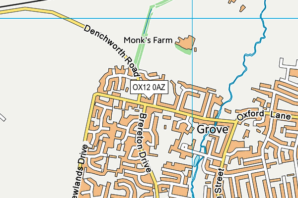 OX12 0AZ map - OS VectorMap District (Ordnance Survey)
