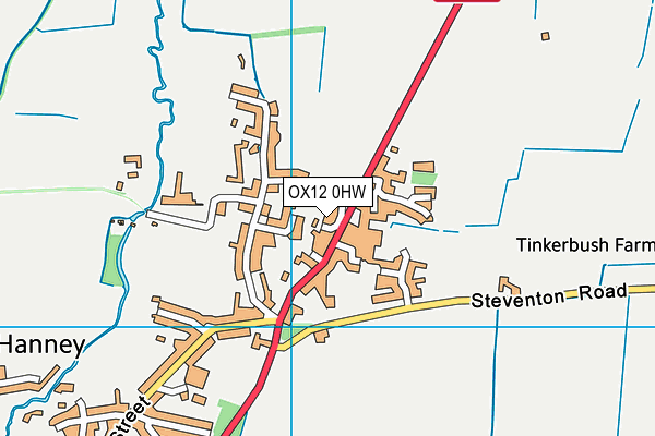 OX12 0HW map - OS VectorMap District (Ordnance Survey)