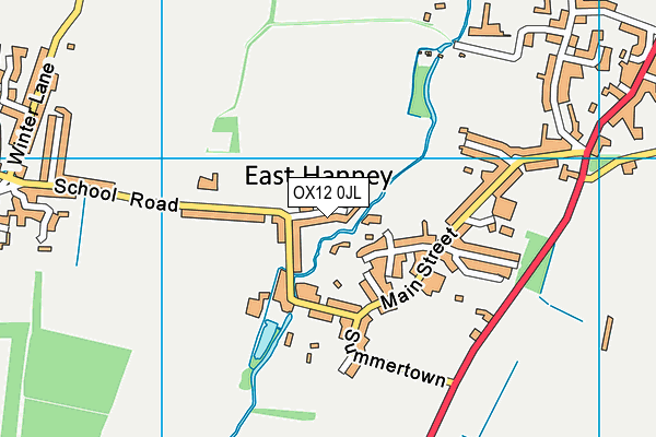 East Hanney Playing Field map (OX12 0JL) - OS VectorMap District (Ordnance Survey)