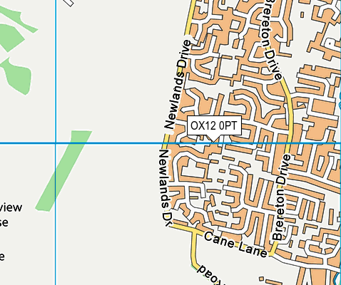 OX12 0PT map - OS VectorMap District (Ordnance Survey)