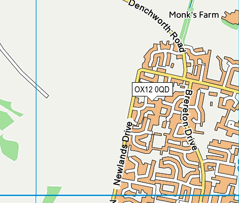 OX12 0QD map - OS VectorMap District (Ordnance Survey)