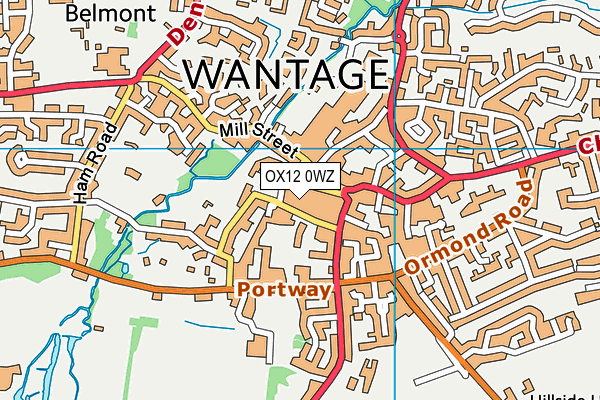 OX12 0WZ map - OS VectorMap District (Ordnance Survey)