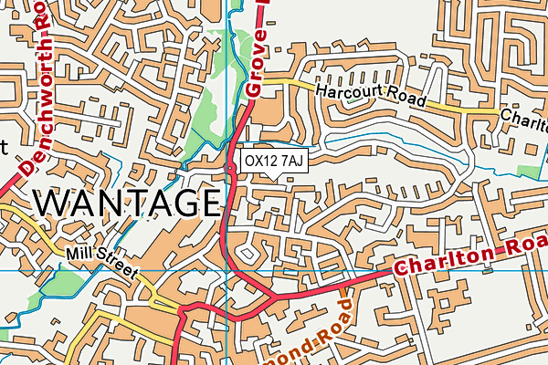 OX12 7AJ map - OS VectorMap District (Ordnance Survey)