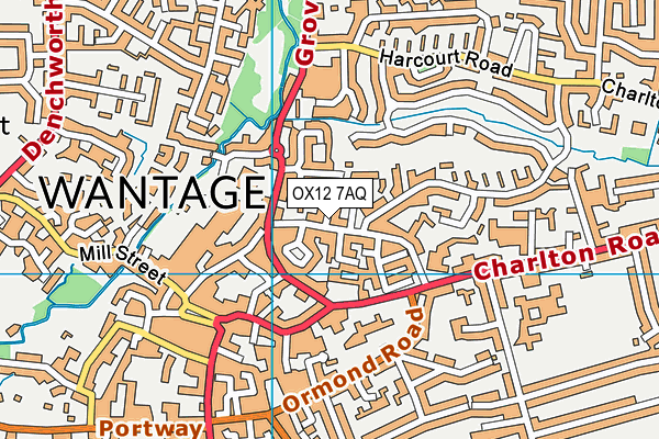 OX12 7AQ map - OS VectorMap District (Ordnance Survey)