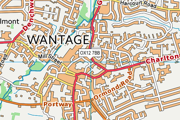 OX12 7BB map - OS VectorMap District (Ordnance Survey)