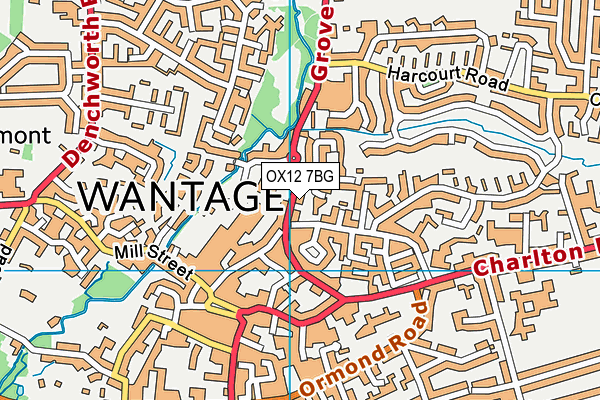 OX12 7BG map - OS VectorMap District (Ordnance Survey)