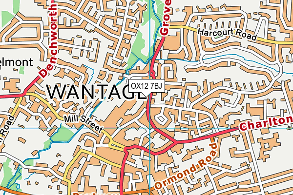 OX12 7BJ map - OS VectorMap District (Ordnance Survey)