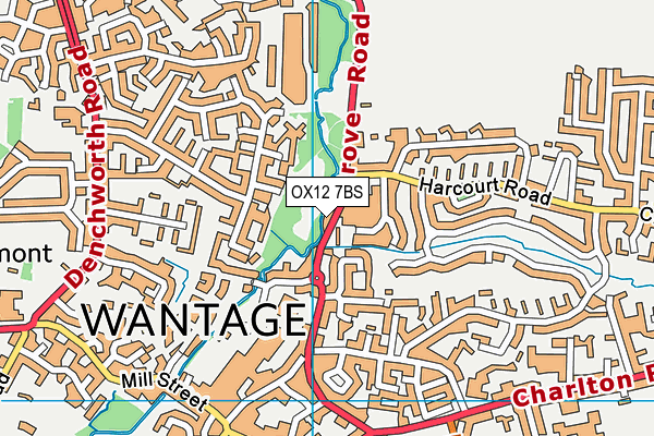 OX12 7BS map - OS VectorMap District (Ordnance Survey)