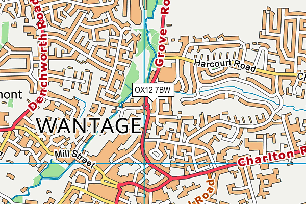 OX12 7BW map - OS VectorMap District (Ordnance Survey)