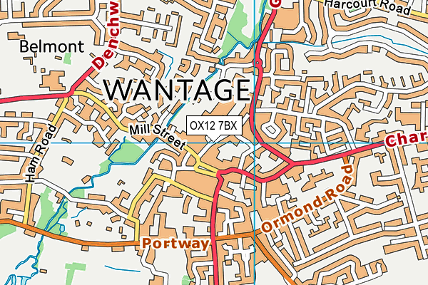 OX12 7BX map - OS VectorMap District (Ordnance Survey)