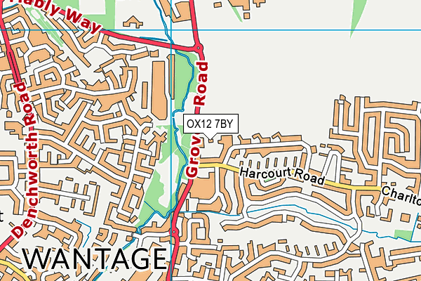 OX12 7BY map - OS VectorMap District (Ordnance Survey)